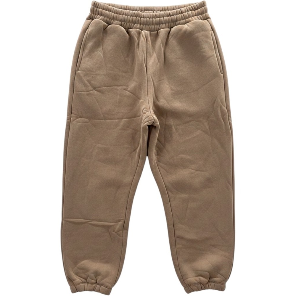 Comfrt Travel Essentials Sweatpants Latte Tan Heavyweight Joggers Small NEW